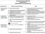SILABUS PELATIHAN KOMPUTER (KURSUS KILAT) SERI MICROSOFT OFFICE WORD 2007
