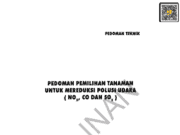 Pedoman Pemilihan Tanaman Untuk Mereduksi Polusi Udara (NOx, CO Dan SO2) (011/T/BM/1999)