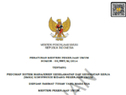 Pedoman Sistem Manajemen Keselamatan Dan Keselamatan Kerja (SMK3) Konstruksi Bidang Pekerjaan Umum (Peraturan Menteri Pekerjaan Umum No. 05/PRT/M/2014)