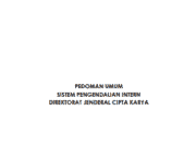 PEDOMAN UMUM SISTEM PENGENDALIAN INTERN DIREKTORAT JENDERAL CIPTA KARYA
