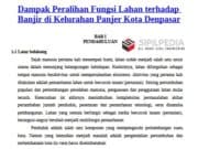 Dampak Peralihan Fungsi Lahan Terhadap Banjir