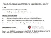 STRUCTURAL DESIGN BASIS FOR PRISTA OIL UZBEKISTAN PROJECT