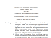 UNDANG-UNDANG REPUBLIK INDONESIA NOMOR 1 TAHUN 2011 TENTANG PERUMAHAN DAN KAWASAN PERMUKIMAN