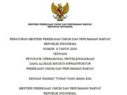 RATURAN MENTERI PEKERJAAN UMUM DAN PERUMAHAN RAKYAT REPUBLIK INDONESIA TENTANG PETUNJUK OPERASIONAL PENYELENGGARAAN DANA ALOKASI KHUSUS INFRASTRUKTUR PEKERJAAN UMUM DAN PERUMAHAN RAKYAT