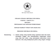 UNDANG-UNDANG REPUBLIK INDONESIA NOMOR 1 TAHUN 2011 TENTANG PERUMAHAN DAN KAWASAN PERMUKIMAN