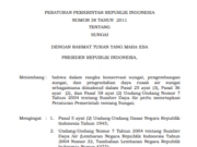 PERATURAN PEMERINTAH REPUBLIK INDONESIA NOMOR 38 TAHUN 2011 TENTANG SUNGAI