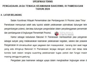 SPESIFIKASI TEKNIS PENGADAAN JASA TENAGA KEAMANAN BAKORWIL IV PAMEKASAN TAHUN 2024