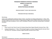PERATURAN PEMERINTAH REPUBLIK INDONESIA NOMOR 122 TAHUN 2015 TENTANG SISTEM PENYEDIAAN AIR MINUM