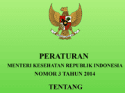 PERATURAN MENTERI KESEHATAN REPUBLIK INDONESIA NOMOR 3 TAHUN 2014 TENTANG SANITASI TOTAL BERBASIS MASYARAKAT