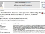 Role of Headmasters, Teachers, and Supervisors in Knowledge Transfer about Occupational Health and Safety to Pupils in Vocational Education