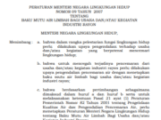 PERATURAN MENTERI NEGARA LINGKUNGAN HIDUP NOMOR 09 TAHUN 2007 TENTANG BAKU MUTU AIR LIMBAH BAGI USAHA DAN/ATAU KEGIATAN INDUSTRI RAYON