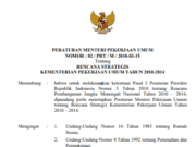 PERATURAN MENTERI PEKERJAAN UMUM NOMOR : 02 / PRT / M / 2010-03-15 Tentang RENCANA STRATEGIS KEMENTERIAN PEKERJAAN UMUM TAHUN 2010-2014