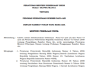 PERATURAN MENTERI PEKERJAAN UMUM Nomor 06/PRT/M/2011 TENTANG PEDOMAN PENGGUNAAN SUMBER DAYA AIR