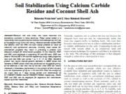 Soil Stabilization Using Calcium Carbide Residue and Coconut Shell Ash