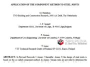 APPLICATION OF THE COMPONENT METHOD TO STEEL JOINTS