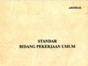 Standar Bidang Pekerjaan Umum