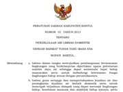 PERATURAN DAERAH KABUPATEN BANTUL NOMOR 10 TAHUN 2013 TENTANG PENGELOLAAN AIR LIMBAH DOMESTIK