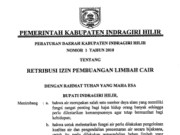 PERATURAN DAERAH KABUPATEN INDRAGIRI HILIR NOMOR 1 TAHUN 2010 TENTANG RETRIBUSI IZIN PEMBUANGAN LIMBAH CAIR