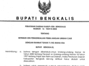 PERATURAN DAERAH KABUPATEN BENGKALIS NOMOR 16 TAHUN 2003 TENTANG RETRIBUSI IZIN PENGENDALIAN PEMBUANGAN LIMBAH CAIR