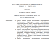 PERATURAN DAERAH KABUPATEN KARANGANYAR NOMOR 10 TAHUN 2012 TENTANG PENGELOLAAN AIR LIMBAH