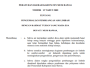 PERATURAN DAERAH KABUPATEN MUSI RAWAS NOMOR 13 TAHUN 2003 TENTANG PENGENDALIAN PEMBUANGAN AIR LIMBAH