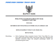 PERATURAN DAERAH KABUPATEN SIAK NOMOR 05 TAHUN 2005 TENTANG RETRIBUSI IZIN PENGENDALIAN PEMBUANGAN LIMBAH CAIR