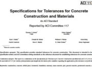 ACI 117-06 Specifications for Tolerances for Concrete Construction and Materials