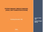PERENCANAAN FONDASI DANGKAL (SHALLOW FOUNDATION DESIGN)