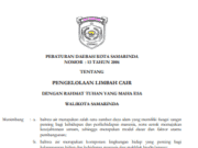 PERATURAN DAERAH KOTA SAMARINDA NOMOR : 13 TAHUN 2006 TENTANG PENGELOLAAN LIMBAH CAIR