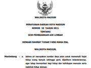PERATURAN DAERAH KOTA MADIUN NOMOR 20 TAHUN 2011 TENTANG IZIN PEMBUANGAN AIR LIMBAH