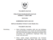 PERATURAN DAERAH KOTA BATAM NOMOR 5 TAHUN 2001 TENTANG KEBERSIHAN KOTA BATAM