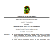 PERATURAN DAERAH KOTA YOGYAKARTA NOMOR 7 TAHUN 2009 TENTANG RETRIBUSI PENGELOLAAN AIR LIMBAH DOMESTIK