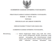 PERATURAN DAERAH DAERAH ISTIMEWA YOGYAKARTA NOMOR 2 TAHUN 2013 TENTANG PENGELOLAAN AIR LIMBAH DOMESTIK