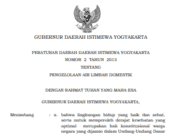 PERATURAN DAERAH DAERAH ISTIMEWA YOGYAKARTA NOMOR 2 TAHUN 2013 TENTANG PENGELOLAAN AIR LIMBAH DOMESTIK