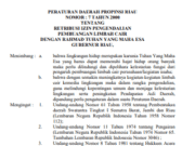 PERATURAN DAERAH PROPINSI RIAU NOMOR : 7 TAHUN 2000 TENTANG RETRIBUSI IZIN PENGENDALIAN PEMBUANGAN LIMBAH CAIR