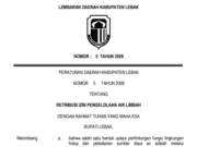 PERATURAN DAERAH KABUPATEN LEBAK NOMOR 5 TAHUN 2009 TENTANG RETRIBUSI IZIN PENGELOLAAN AIR LIMBAH
