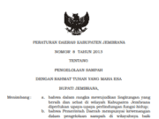 PERATURAN DAERAH KABUPATEN JEMBRANA NOMOR 8 TAHUN 2013 TENTANG PENGELOLAAN SAMPAH