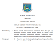 N DAERAH KOTA TANGERANG SELATAN NOMOR 3 TAHUN 2013 TENTANG PENGELOLAAN SAMPAH