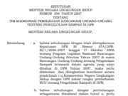 KEPUTUSAN MENTERI NEGARA LINGKUNGAN HIDUP NOMOR 294 TAHUN 2007 TENTANG TIM KOORDINASI PEMBAHASAN RANCANGAN UNDANG-UNDANG TENTANG PENGELOLAAN SAMPAH DI DPR