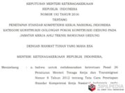 Keputusan Menteri Ketenagakerjaan Tentang Penetapan Standar Kompetensi Kerja Nasional Indonesia Kategori Konstruksi Golongan Pokok Konstruksi Gedung Pada Jabatan Kerja Ahli Teknik Bangunan Gedung