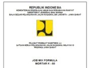 JOB MIX FORMULA MORTAR K – 50