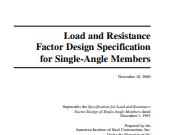 AISC Load and Resistance Factor Design Specification for Single-Angle Members