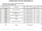 LAPORAN HASIL TEST KUAT TEKAN BENDA UJI