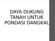 Daya Dukung Tanah untuk Pondasi Dangkal
