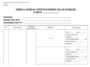 FORM LAPORAN SURVEI KONDISI JALAN DAERAH