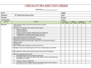 CHECKLIST PRA ERECTION GIRDER