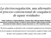 La electrocoagulación, una alternativa al proceso convencional de coagulación de aguas residuales