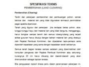 SPESIFIKASI TEKNIS PEMBERSIHAN (LAND CLEARING)