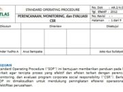 STANDARD OPERATING PROCEDURE PERENCANAAN, MONITORING, dan EVALUASI CSR