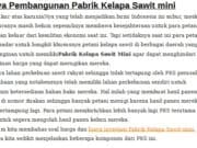 Biaya Pembangunan Paprik Kelapa Sawit Mini
